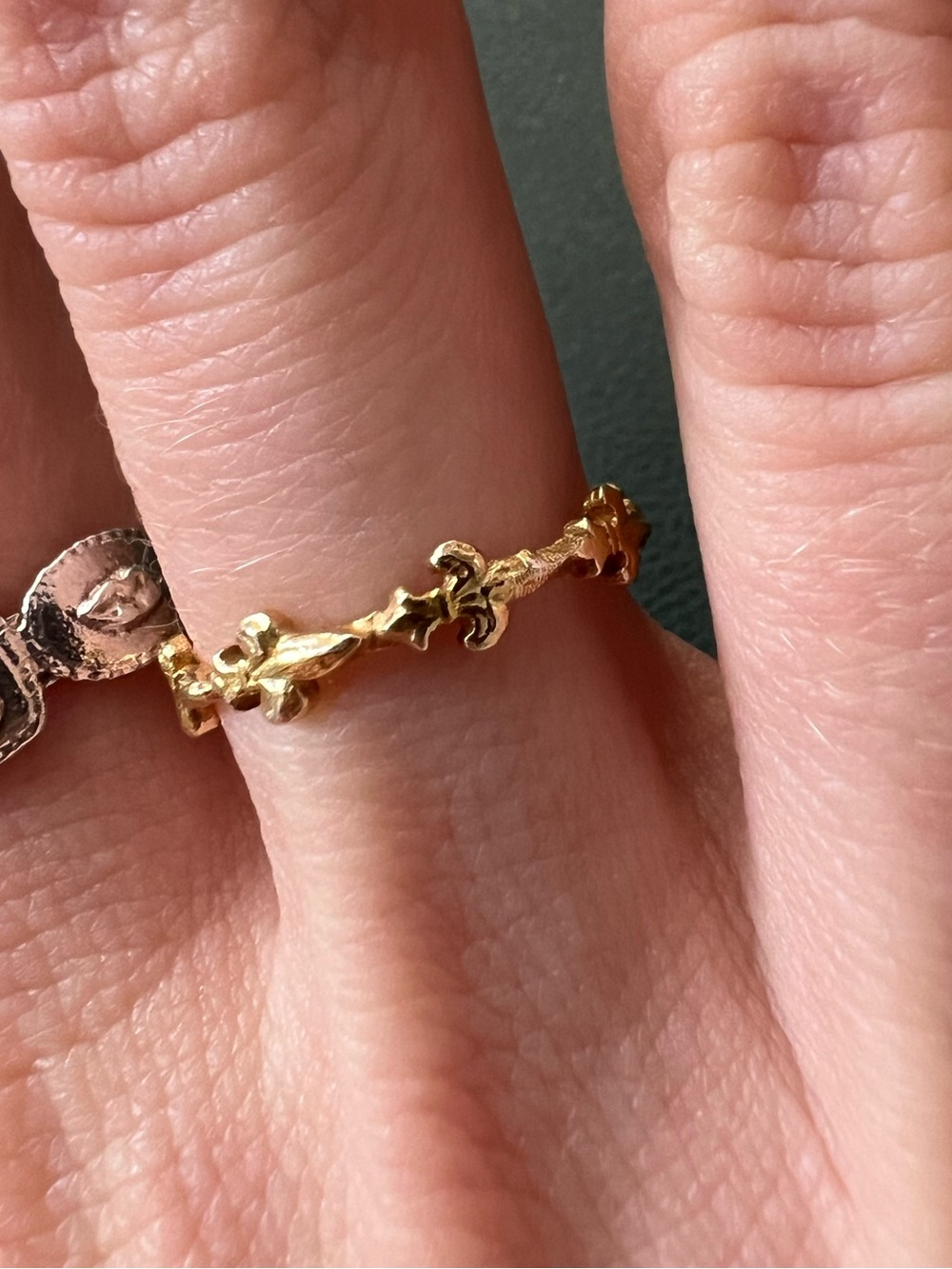 Fleur De Lis Vermeil Ring Corpus Christi France - Picture 3 of 5